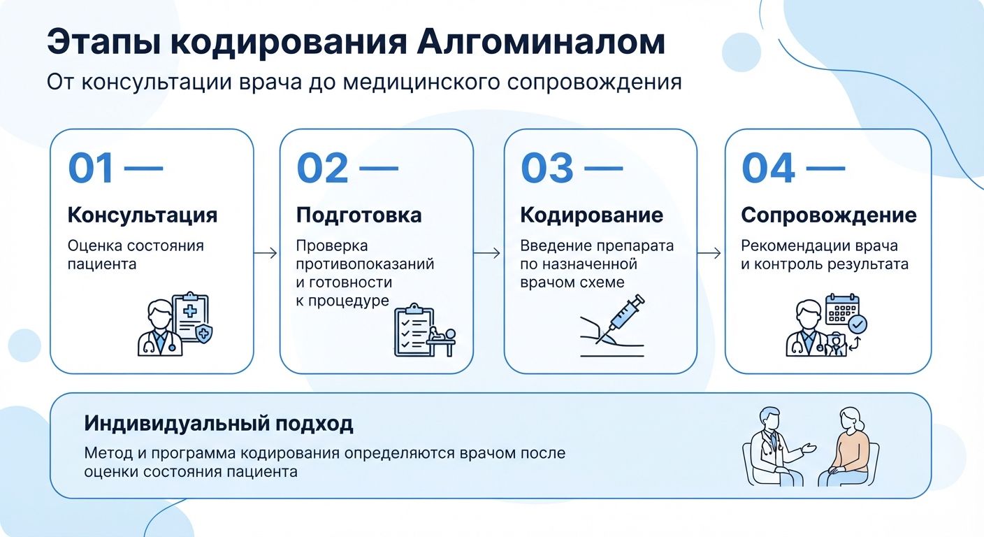 Кодирование препаратом «Алгоминал» в Кентау инфографика